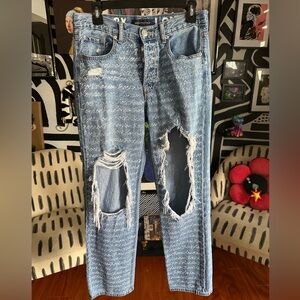 LONDON ROCK UPCYCLED AEROPOSTALE WOMEN’S RIPPED JEANS SZ 6